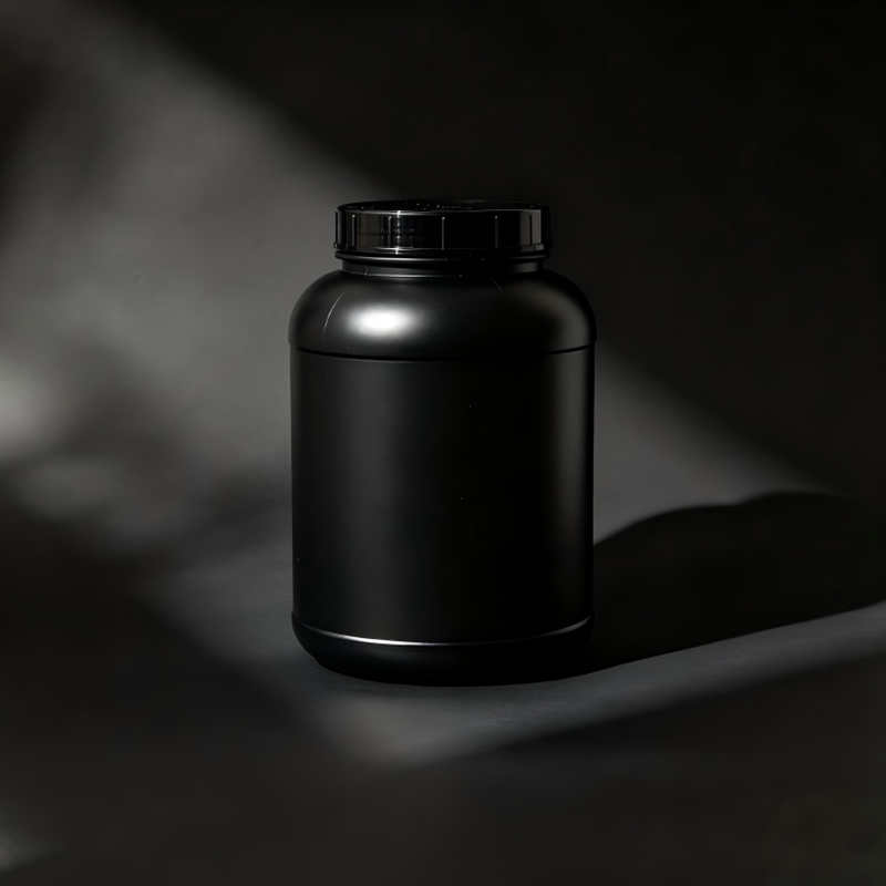 1000ml HDPE Black Color Wide Mouth Supplement Protein Powder Jar
