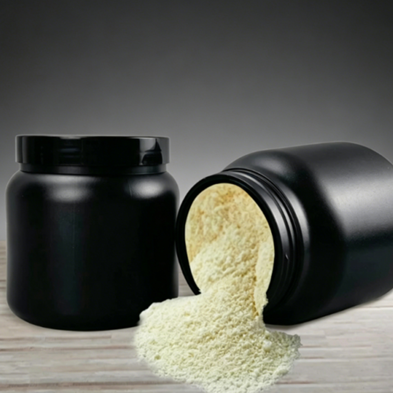 1000ml HDPE Black Color Wide Mouth Supplement Protein Powder Jar